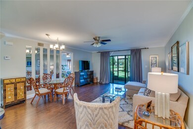 Nice size living area overlooking the golf course