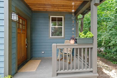 Covered Front Porch with Beautiful Tongue-and-Groove Ceiling