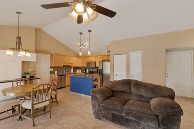 Great room w/ vaulted ceilings