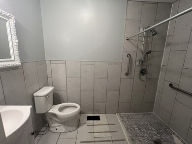 Hall bath with tile shower