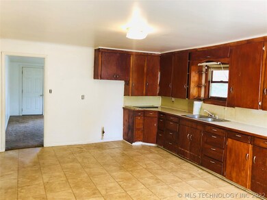 Kitchen. Looking toward living room