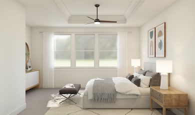 Relaxing primary suite (*Artist rendering used for