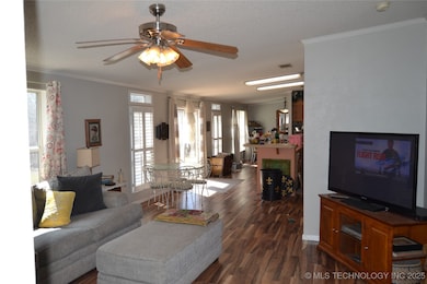 looking into kitchen area from secondary living room area