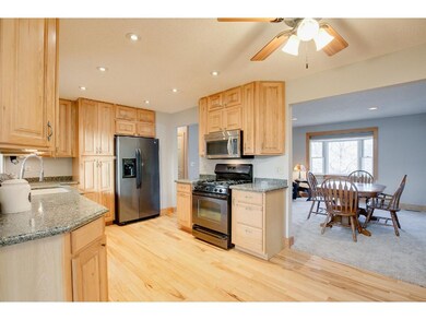 Open floor plan flows into an attractive dining ar