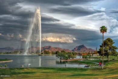 fountain hills and clouds