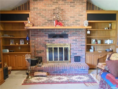 Wood burning fire place.
