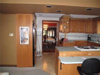 From this point in the house, you can see the kitc