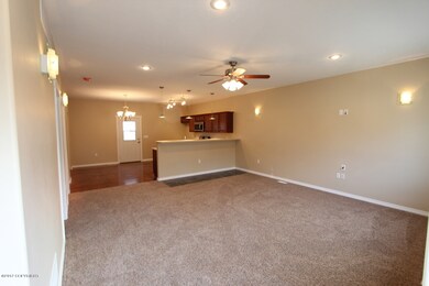 Living room, kitchen and dining area