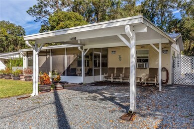 Gravel drive in Carport