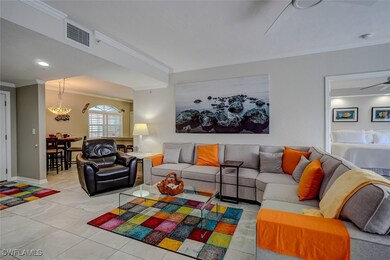 Living room featuring light porcelain tile floorin