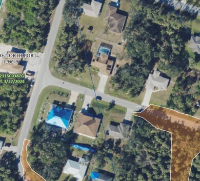 Property on left next to tan roof