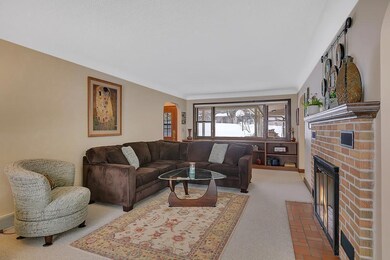 Main floor living room with views of the lake.