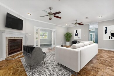 Living room virtually staged.