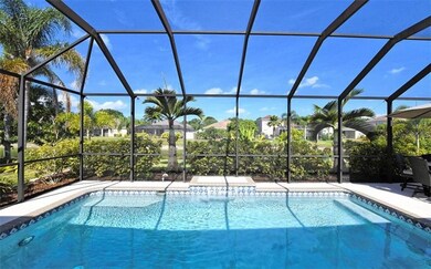 Beautiful swimming pool with soothing water featur