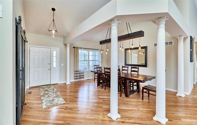 Pretty entry, Refinished hardwoods on a diagonal a