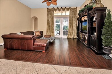 View of family room from kitchen