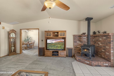 Living Room with Wood Burning Stove