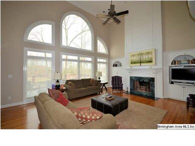 Fireplace and surround sound make this great room 