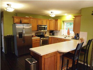 eating bar in the kitchen