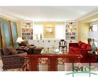 Living Room. The extensive built-ins are an integr
