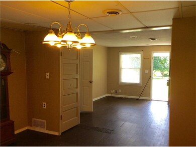View from dining room towards front door.
