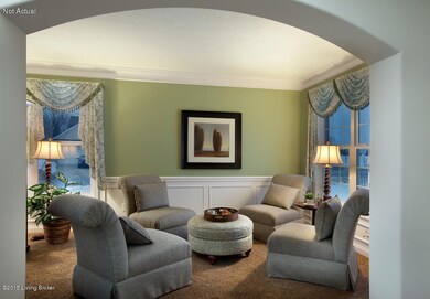 Flex room with crown molding