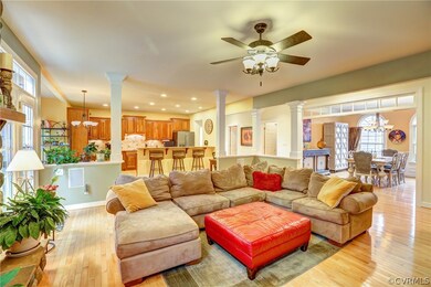 Great Room towards Kitchen and Dining Room.  Great