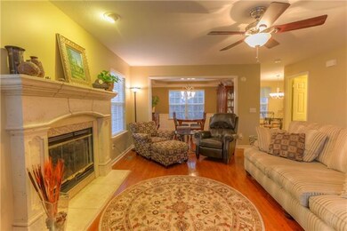 New mantle surrounds the gas fireplace. Very elegant and cozy.