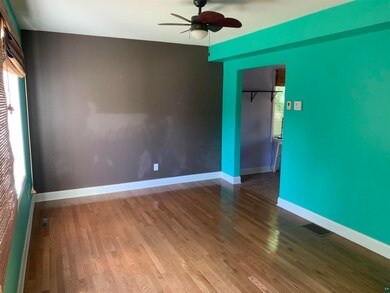 Interior space with hardwood / wood-style flooring