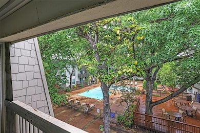 Balcony overlooking commmunity pool