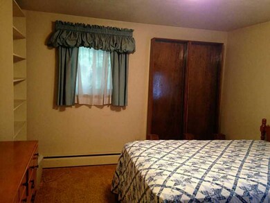 Bedroom. Big bedroom with built-in shelves.