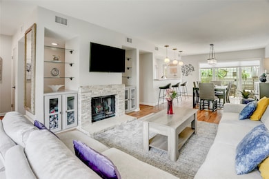 Fabulous open floor plan with woodburning stone fi
