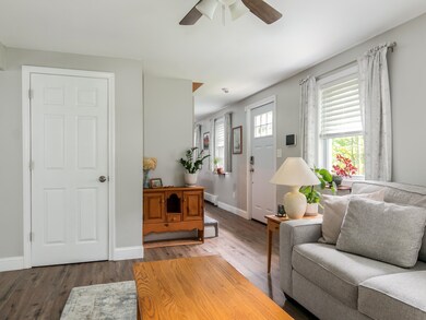 Entryway includes a convenient coat closet for sto