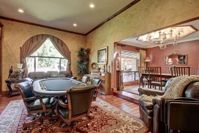 Living room with library