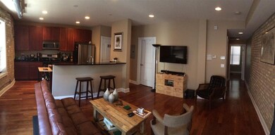 Open plan kitchen and living area