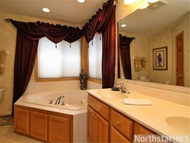 Master bath has dual sinks, whirlpool & separate s