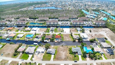 Aerial view of residential area featuring a large