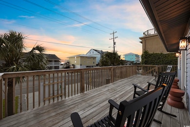 View of deck at dusk