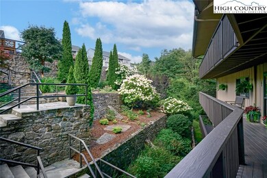 Terraced gardens across from entrance