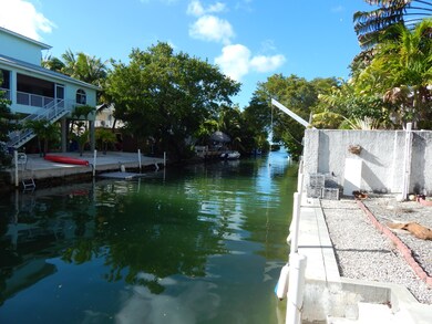 Looking down canal towards open water