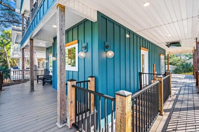 Doorway to property featuring board and batten siding