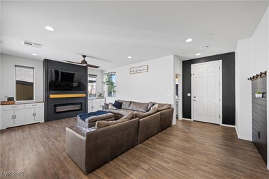 Living room with a fireplace