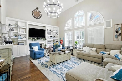 Oversized living area with soaring ceilings