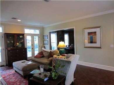 nice family room with bookcases