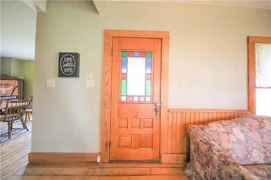 Original front door with stained glass