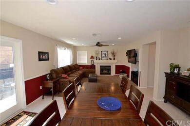 Looking into the family room from the dining area
