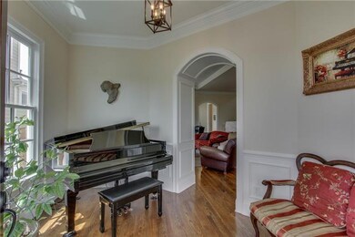 Arched doorway with heavy molding