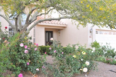 Front with several types of roses