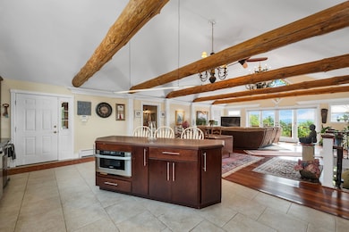 in drawer microwave, exposed beams newly painted ceiling