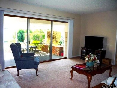 living room with sliding glass door